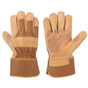 Work Gloves Safety Cuff Synthetic Leather Palm Heavy Duty Construction Gloves